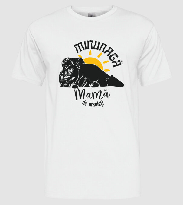 Minunată mamă de ursuleți model alb pe tricou