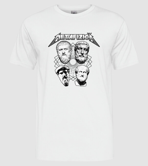 metafizică model alb pe tricou