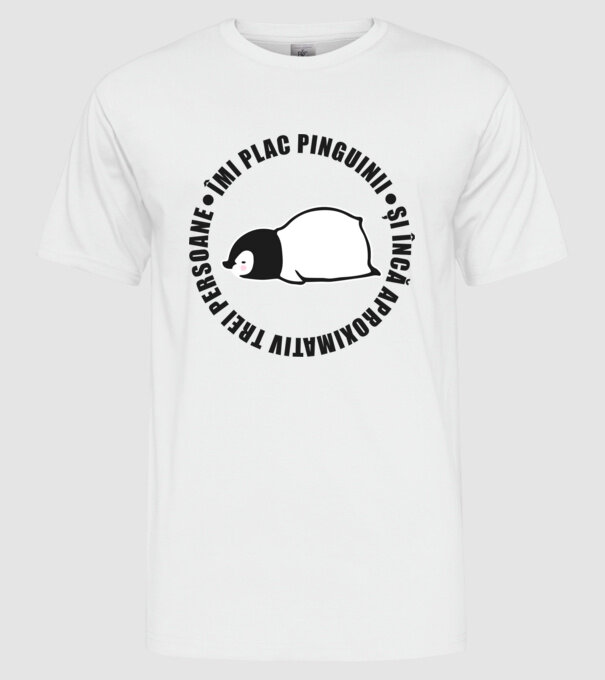 Îmi plac pinguinii - și încă aproximativ trei persoane model alb pe tricou