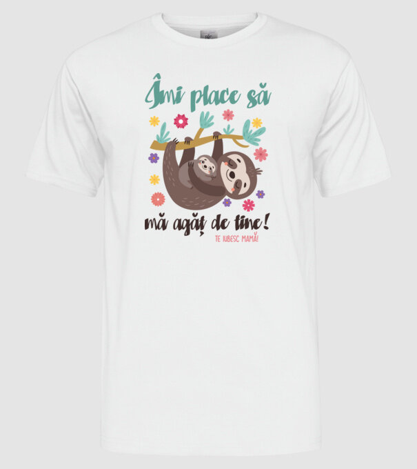 Îmi place că te agăți de mine! model alb pe tricou