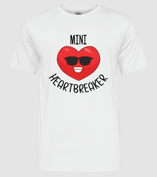 mini heartbreaker model alb pe tricou