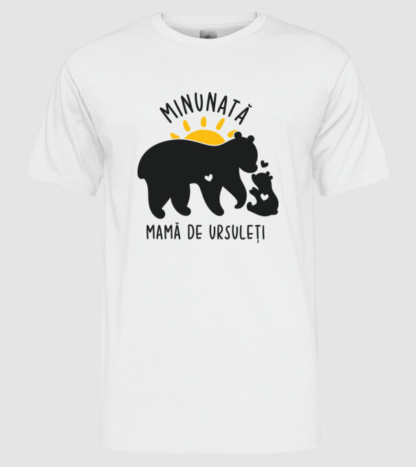 Minunată mamă de ursuleți model alb pe tricou