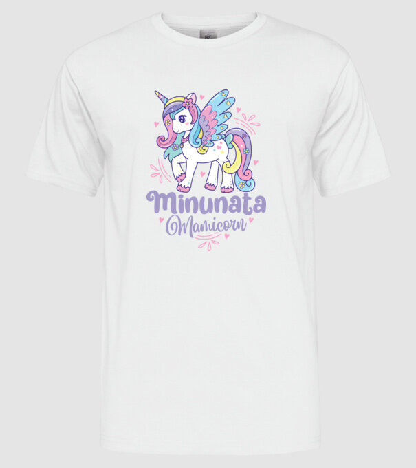 Minunata Mamicorn model alb pe tricou