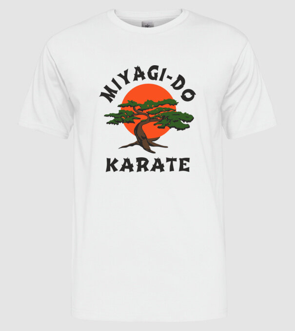 Miyagi-do karate cobra kai model alb pe tricou