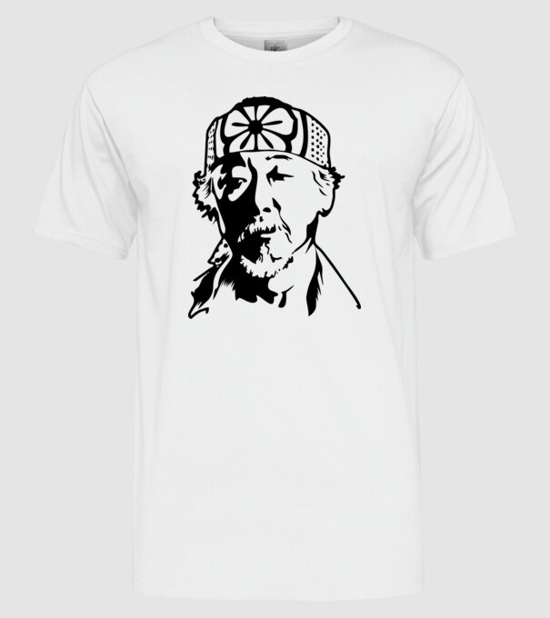 Miyagi head cobra kai model alb pe tricou