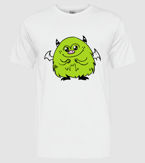 monstruleț model alb pe tricou