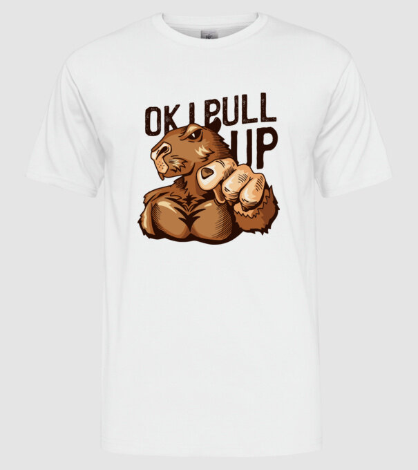Muscular Capybara - capibară model alb pe tricou