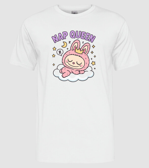 Nap Queen model alb pe tricou