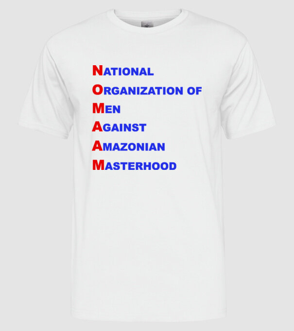 No maam model alb pe tricou