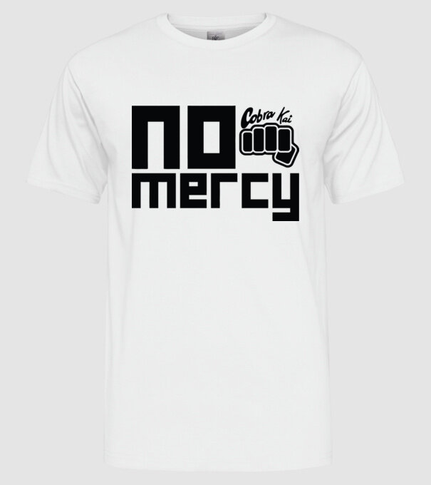 No mercy cobra kai model alb pe tricou
