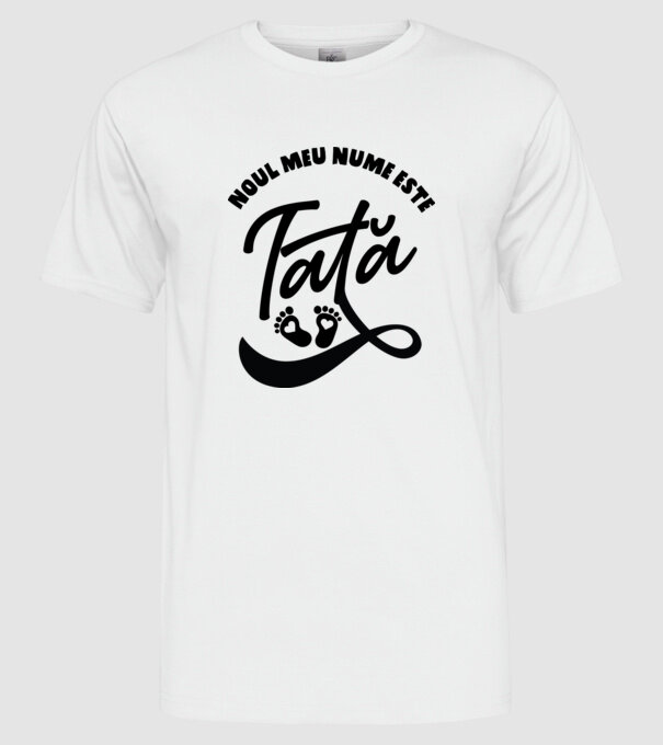 Noul meu nume este Tată model alb pe tricou