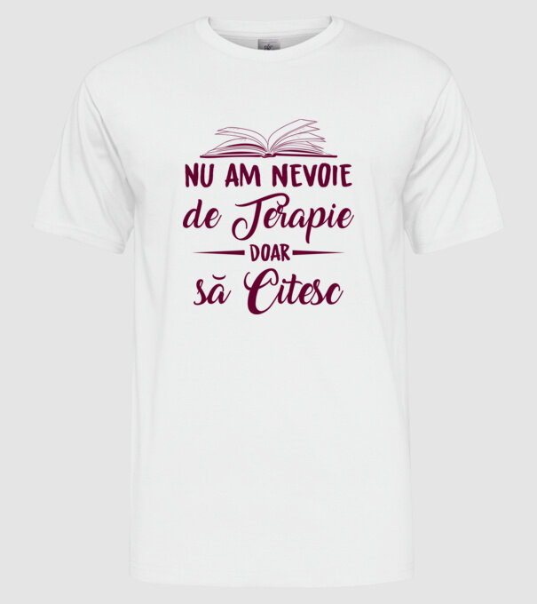 nu am nevoie de terapie, doar să citesc model alb pe tricou