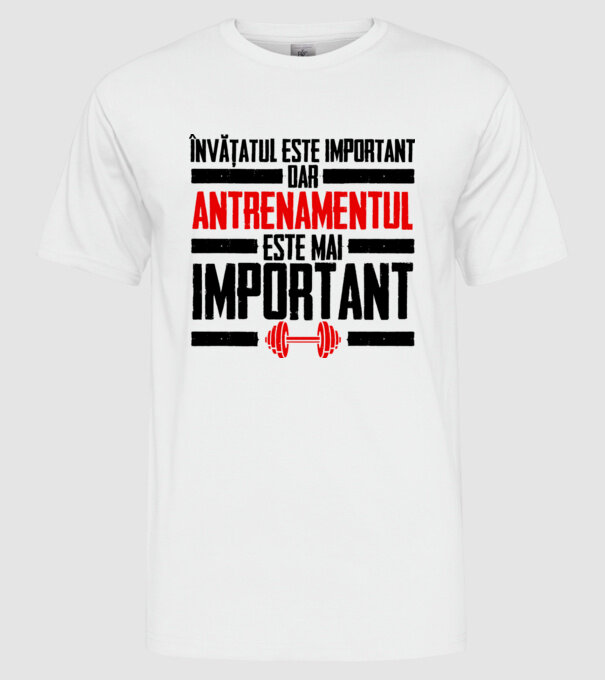 învățatul este important, dar antrenamentul este mai important model alb pe tricou