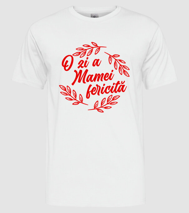 O zi a mamei fericită model alb pe tricou