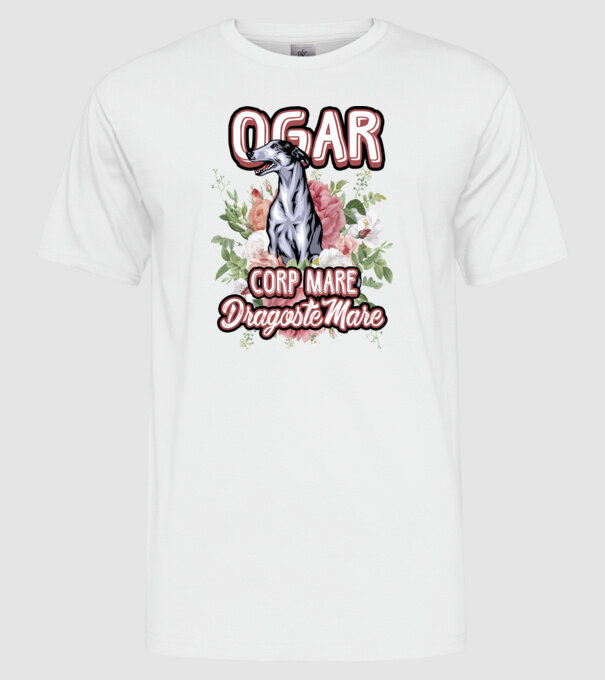 Ogar - picioare lungi dragoste multă model alb pe tricou