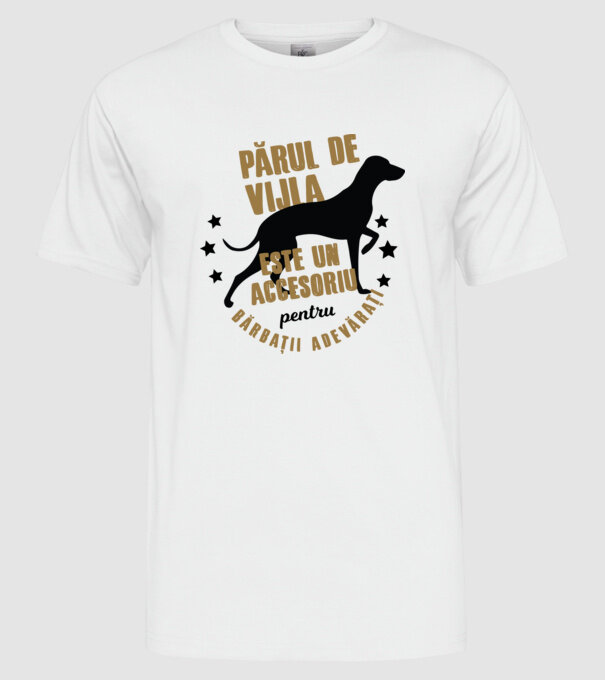 părul de vijla este un accesoriu pentru bărbații adevărați model alb pe tricou