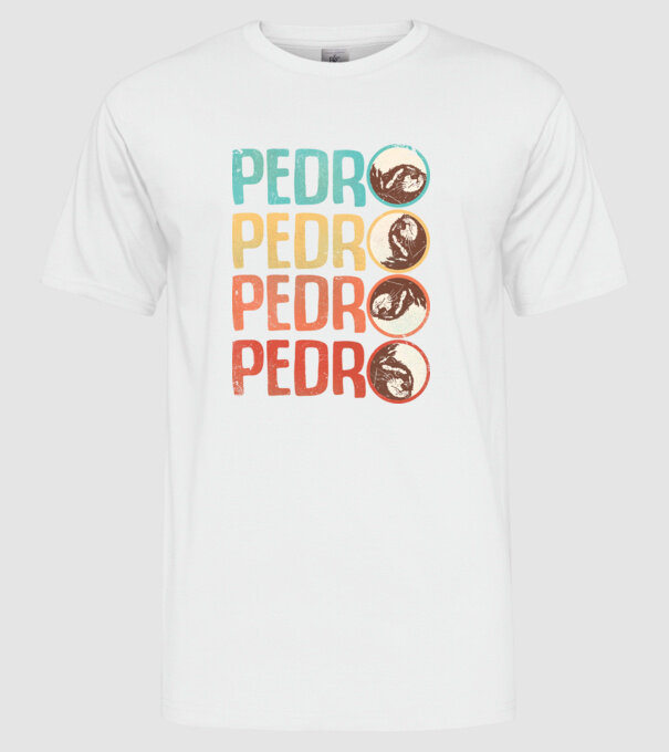 Pedro Pedro retro model alb pe tricou