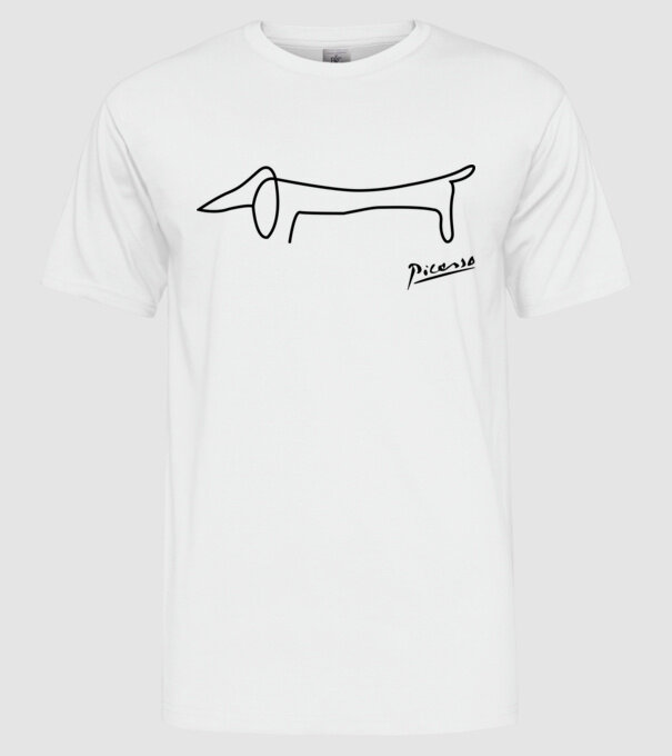Picasso model alb pe tricou