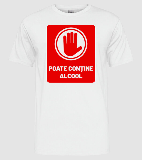 poate conține alcool model alb pe tricou