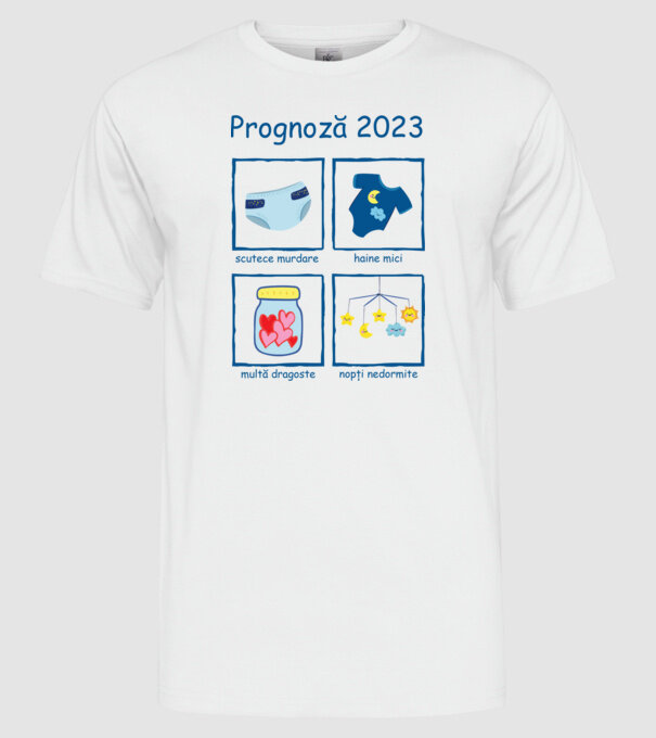Prognoză 2023 model alb pe tricou