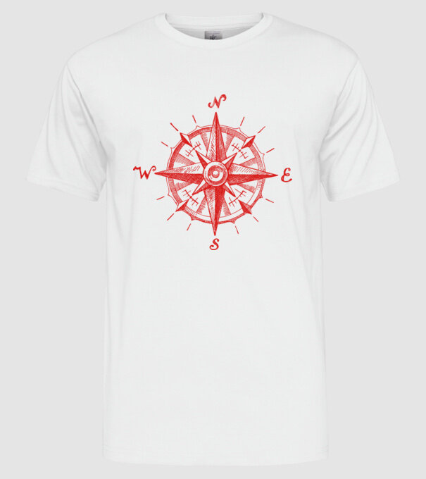 Puncte cardinale model alb pe tricou