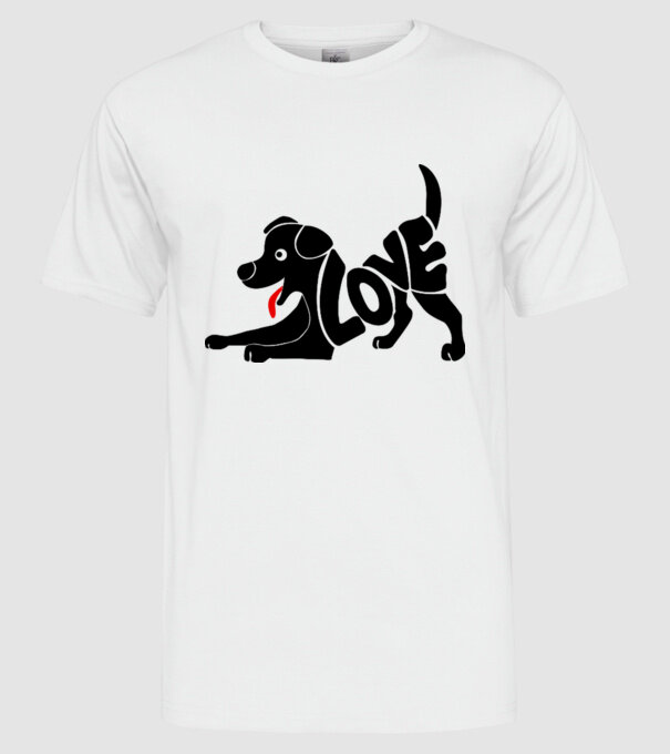 Puppy love model alb pe tricou