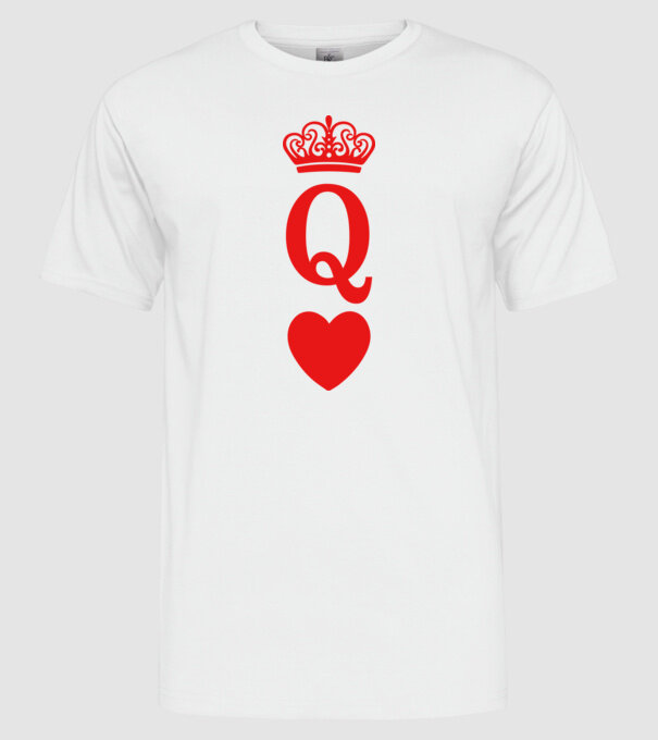 Queen model alb pe tricou