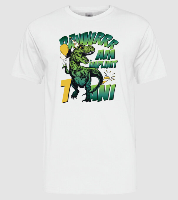 Rawr Am împlinit 1 an model alb pe tricou