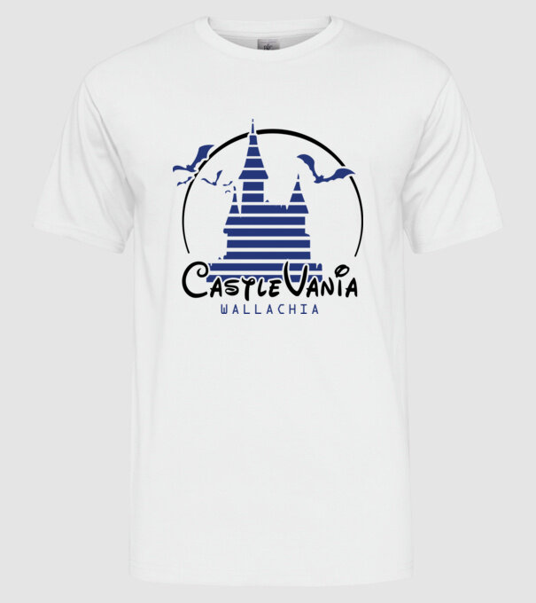 România CastleVania model alb pe tricou