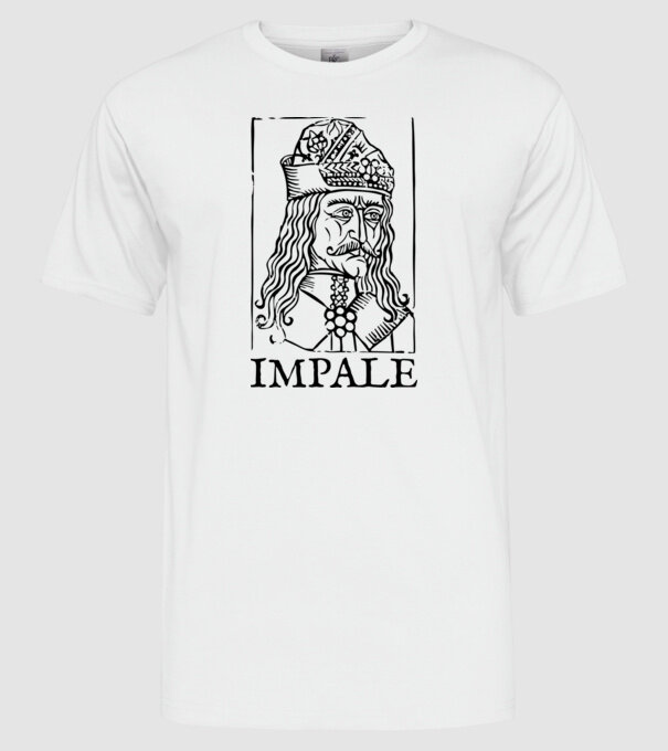 România dracula impale model alb pe tricou