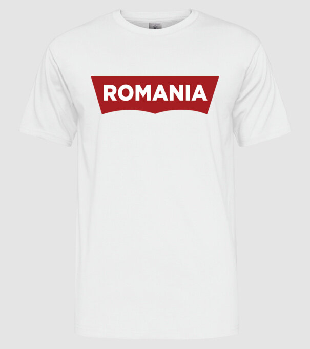 România levis model alb pe tricou