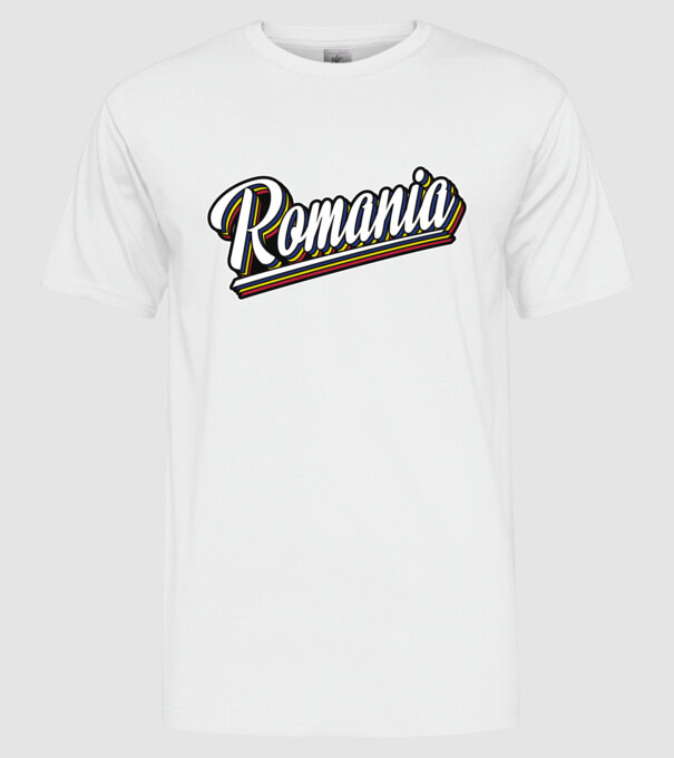 România retro model alb pe tricou