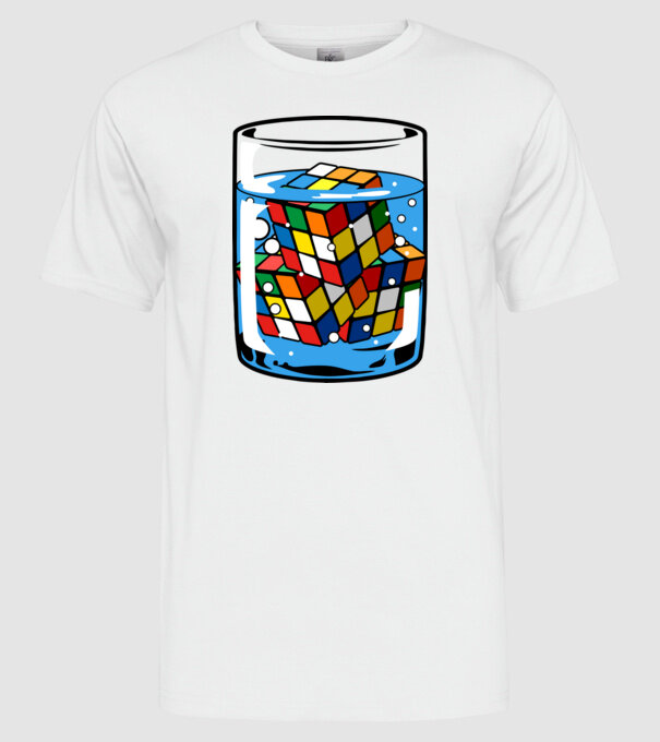 Rubik Ice model alb pe tricou