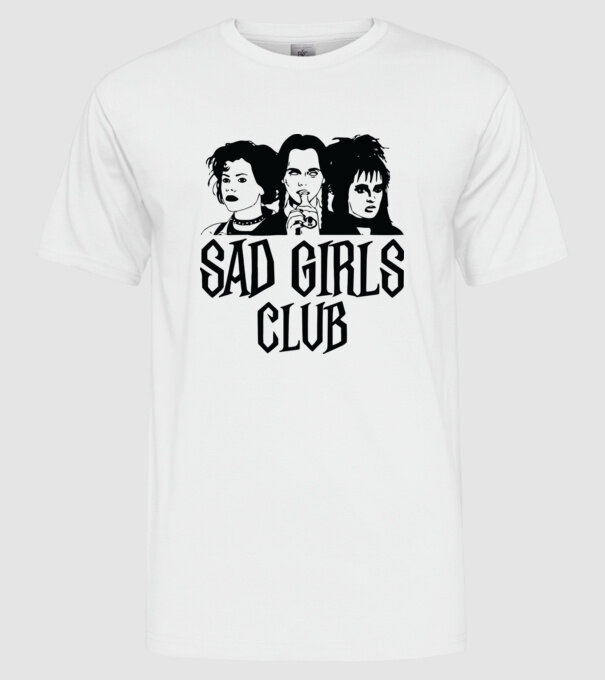 Sad Girls Club model alb pe tricou