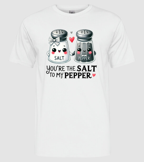 Salt to my Pepper model alb pe tricou