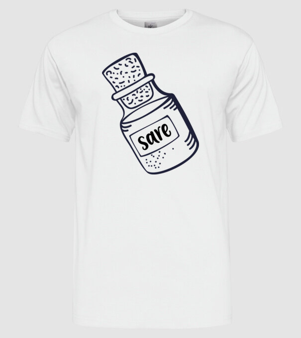 sare model alb pe tricou