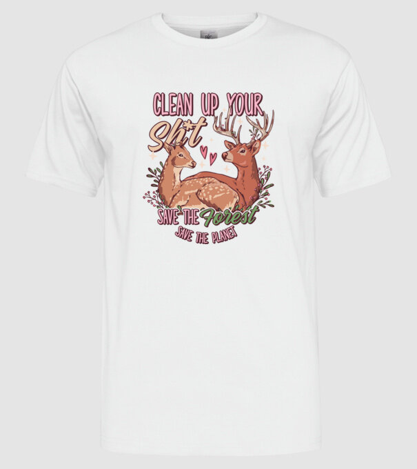 Save the forest model alb pe tricou