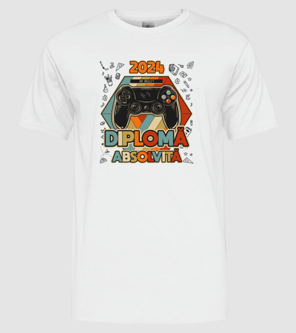 școala generală diplomă model alb pe tricou