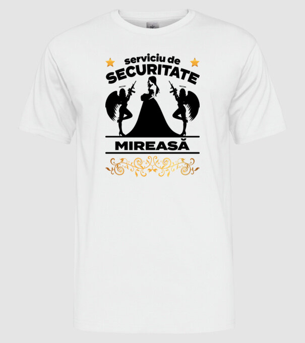 serviciu de securitate mireasă model alb pe tricou