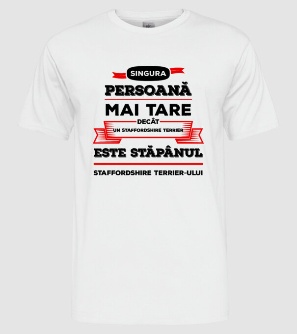 singura persoană mai tare decât un Pinscher la este stăpânul Pinscherului model alb pe tricou