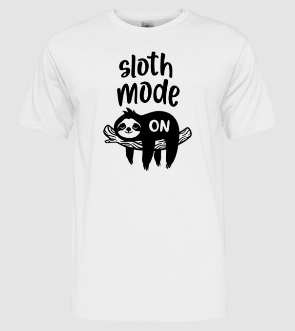 Sloth mode on model alb pe tricou