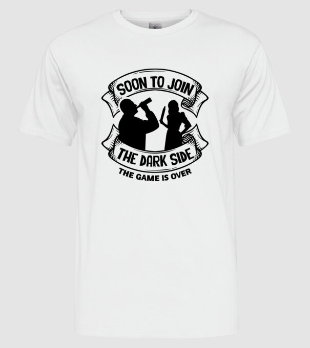 Soon join the dark side model alb pe tricou
