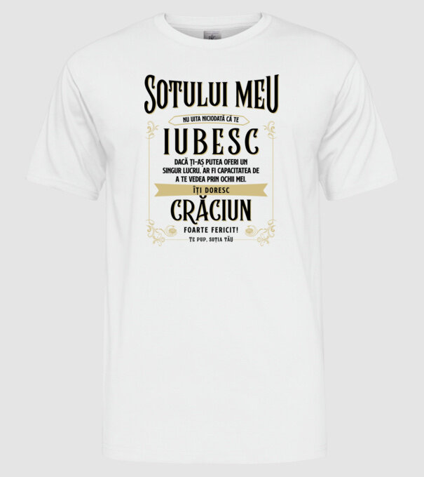 Soțului meu model alb pe tricou