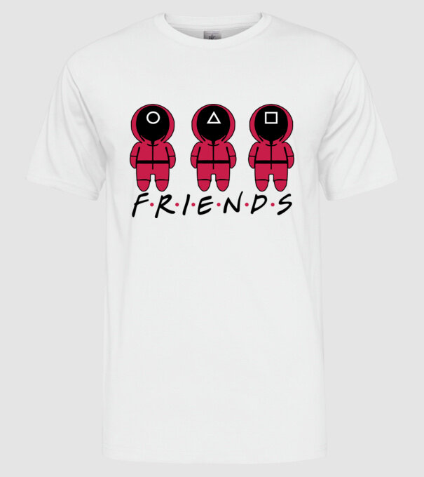 squid game friends model alb pe tricou