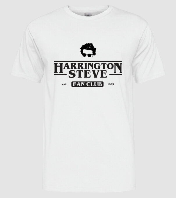 steve harrington fan club model alb pe tricou