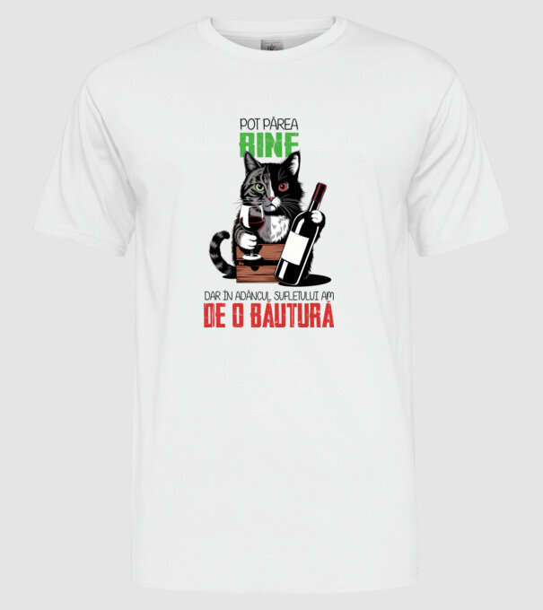 sunt bun pentru o băutură Alb model alb pe tricou