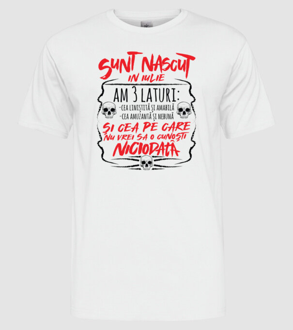 Sunt născut în iunie, am 3 laturi model alb pe tricou