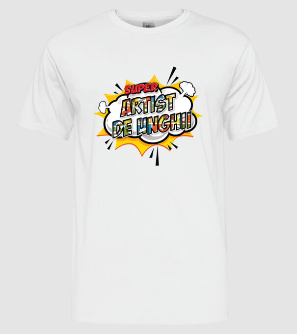 Super Artist de unghii model alb pe tricou