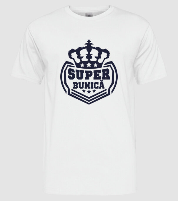 super bunică model alb pe tricou