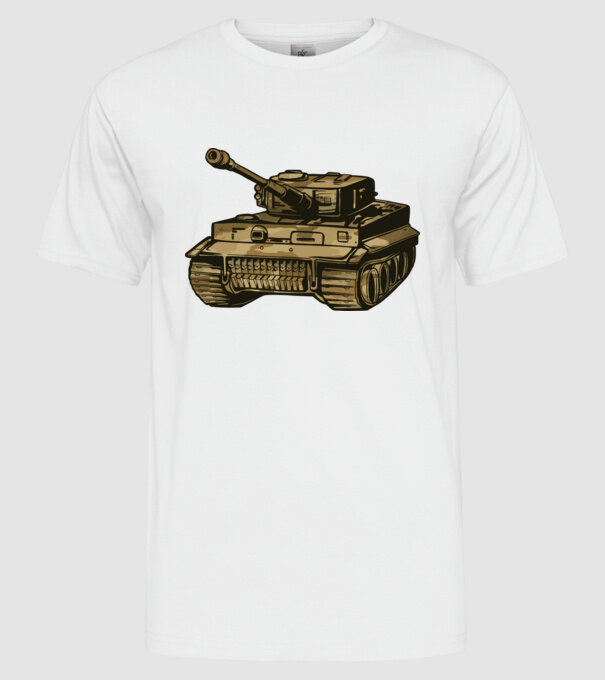 Tancuri model alb pe tricou